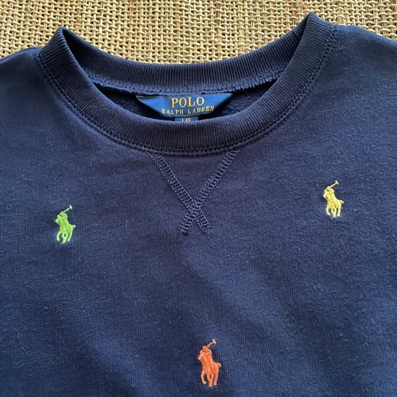 Polo Ralph Lauren Girls All Over Multicolor Pony Fleece Sweatshirt Size … - Picture 1 of 16